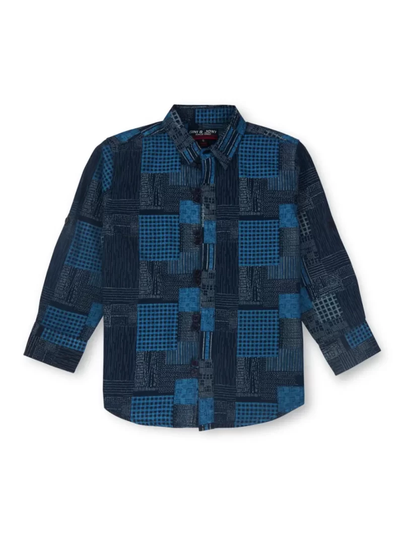 Gini And Jony Boys Solid Cotton Shirt