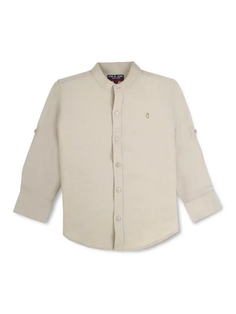 Gini And Jony Boys Solid Cotton Shirt