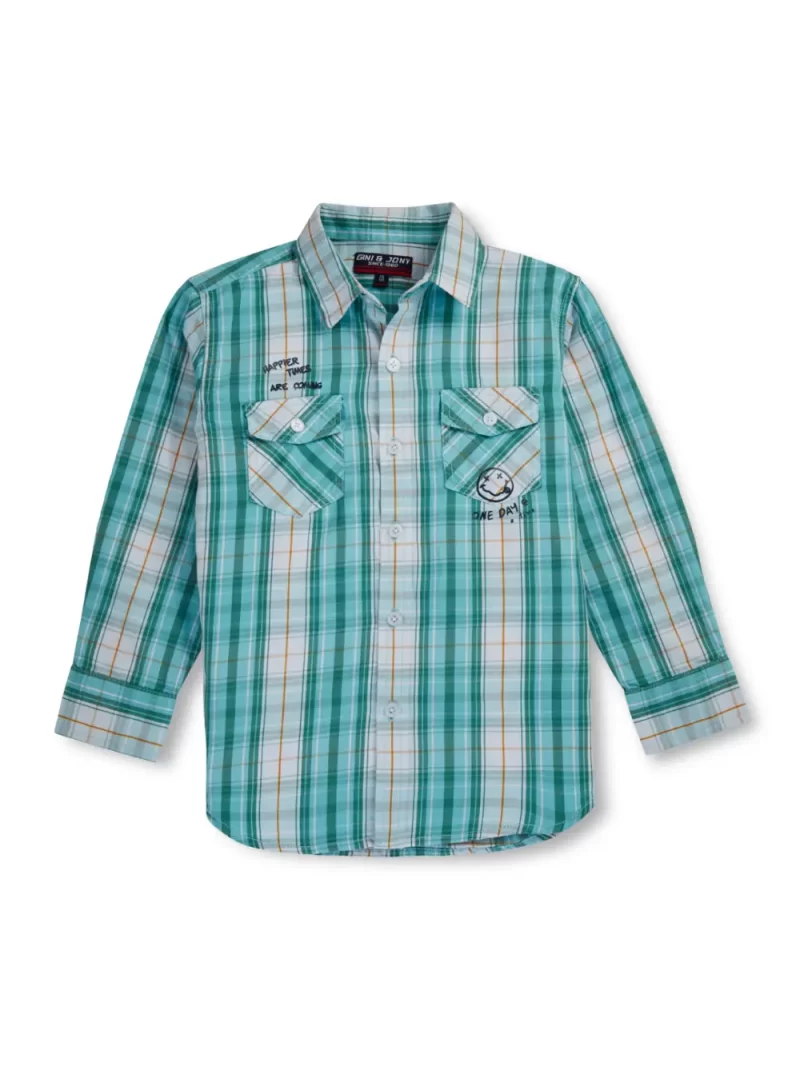 Gini And Jony Boys Solid Cotton Shirt