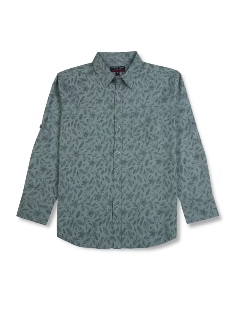 Gini And Jony Boys Solid Cotton Shirt