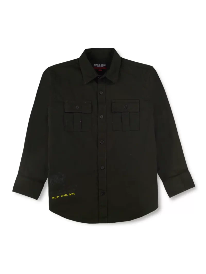 Gini And Jony Boys Solid Cotton Shirt