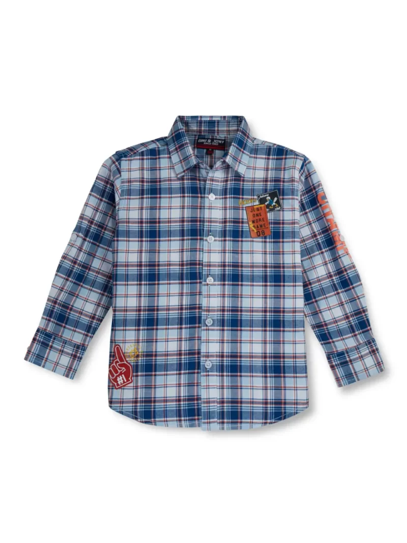 Gini And Jony Boys Solid Cotton Shirt