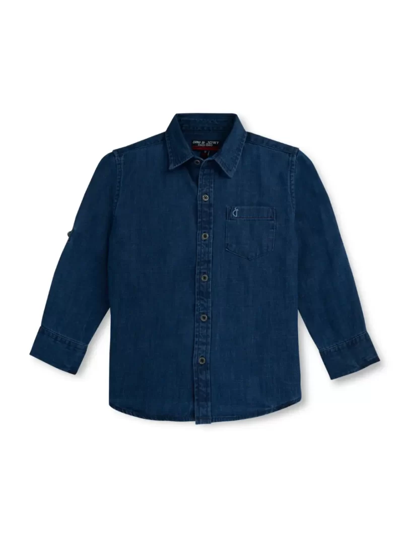 Gini And Jony Boys Solid Cotton Shirt