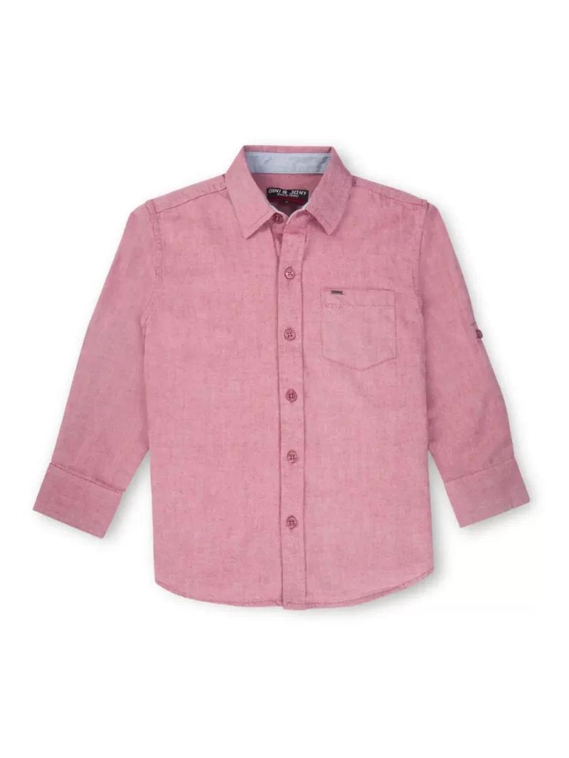 Gini And Jony Boys Solid Cotton Shirt