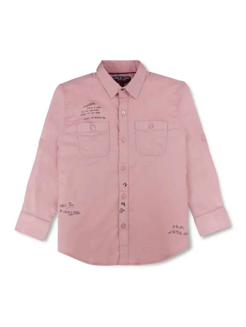 Gini And Jony Boys Solid Cotton Shirt