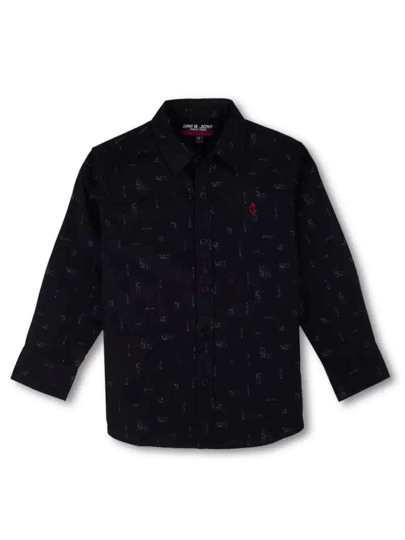 Gini And Jony Boys Solid Cotton Shirt