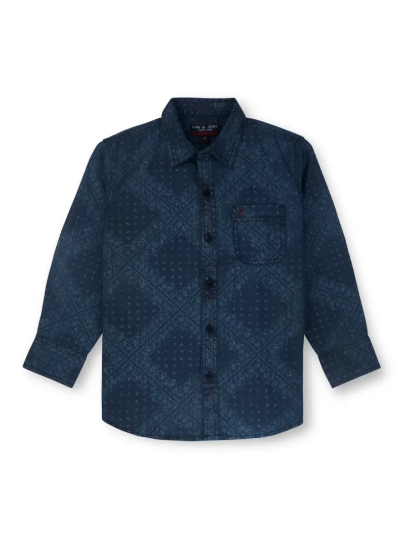 Gini And Jony Boys Solid Cotton Shirt