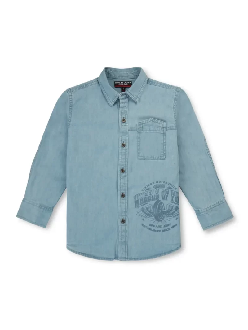 Gini And Jony Boys Solid Cotton Shirt