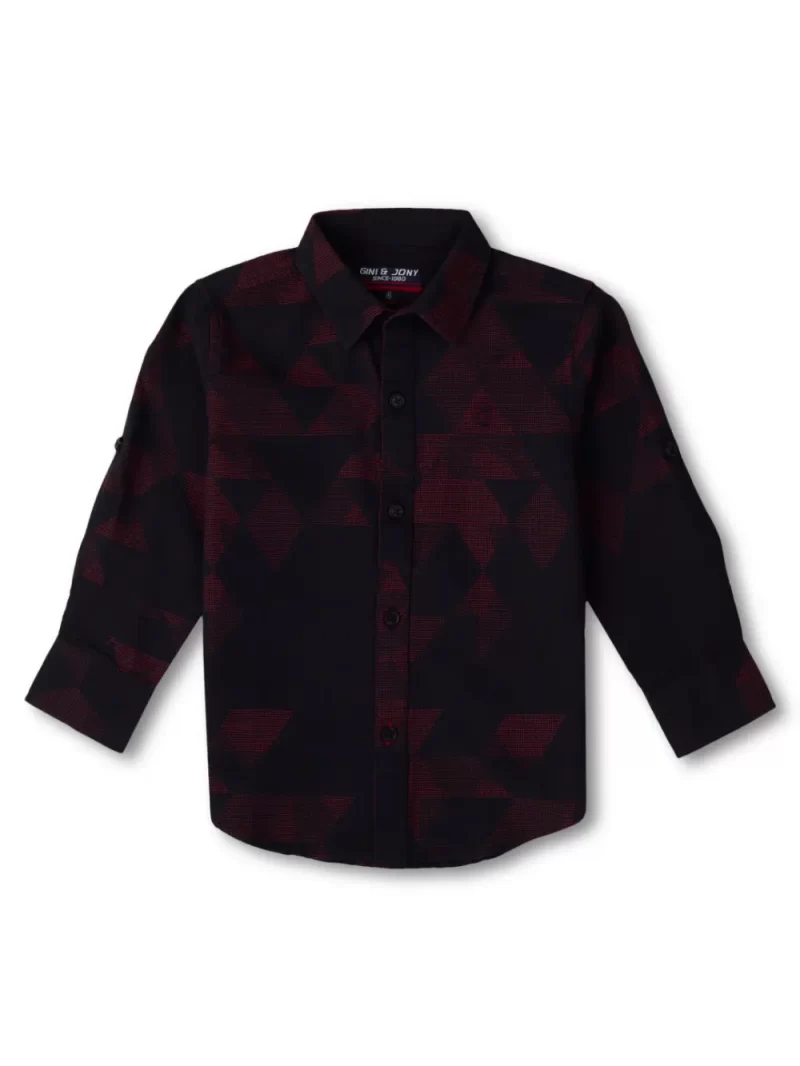 Gini And Jony Boys Solid Cotton Shirt