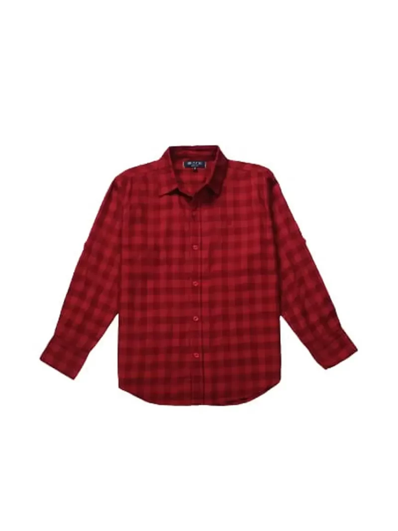 Gini & Jony Boys Red Checks Woven Full Sleeves Shirt