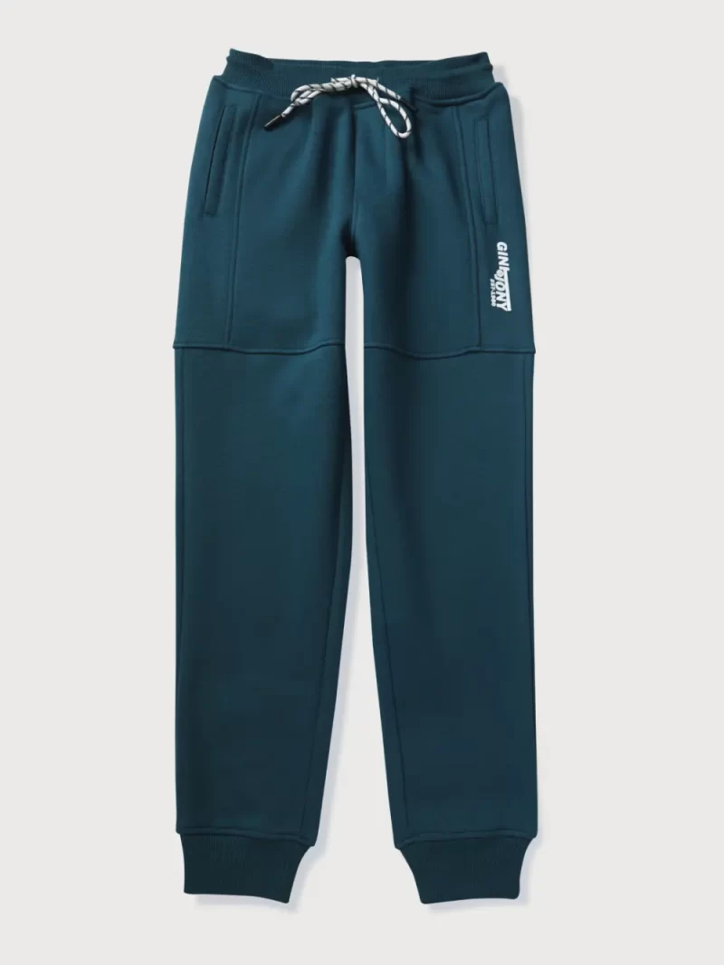 Boys Green Woven Jogger Pants