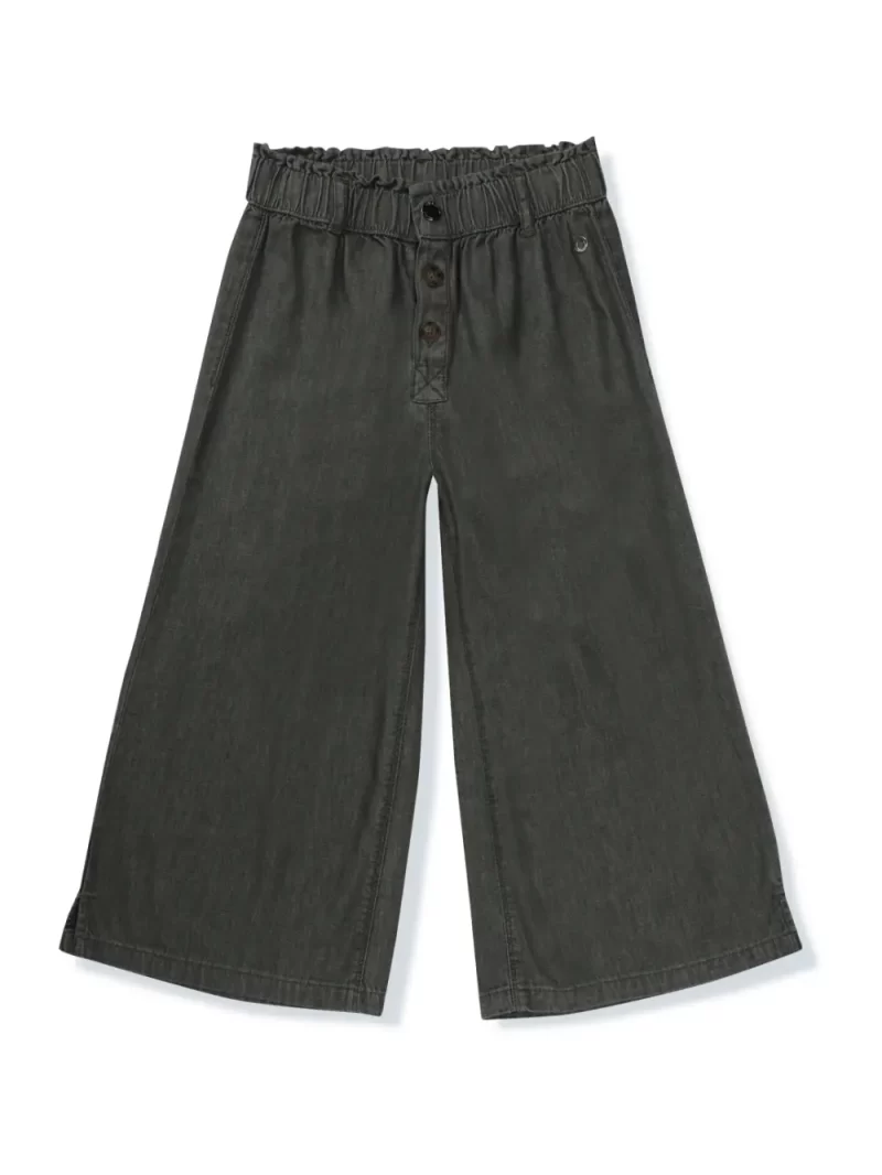 Girls Solid Denim Culottes