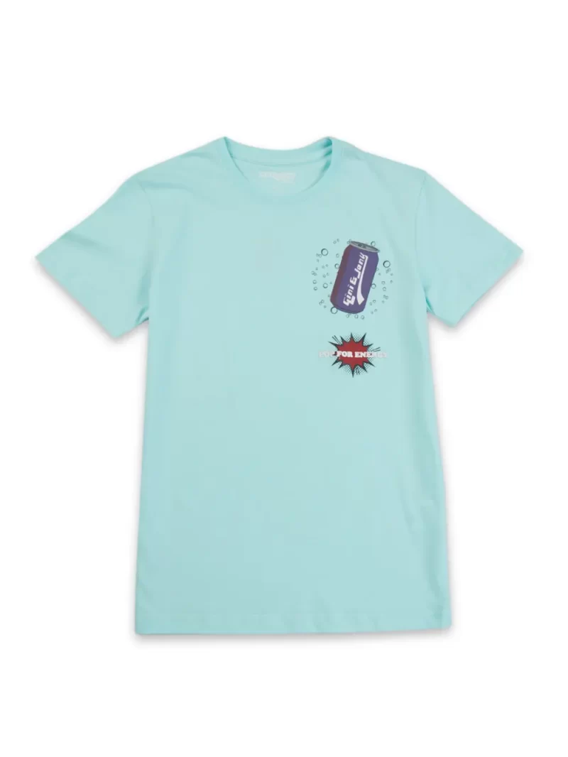 Gini & Jony Boys' Blue T-Shirt Knitshand-Wash Regular Fit