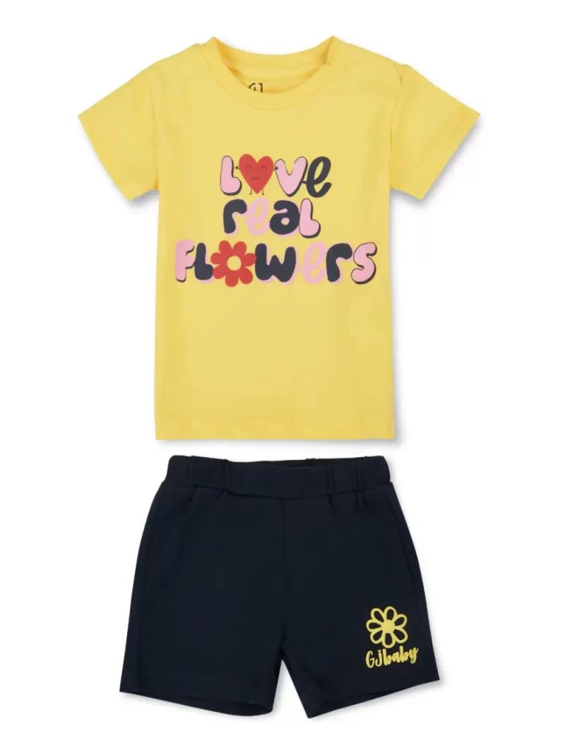 Gini & Jony Boys Multicolor Solid Cotton Co-Ordinate Set