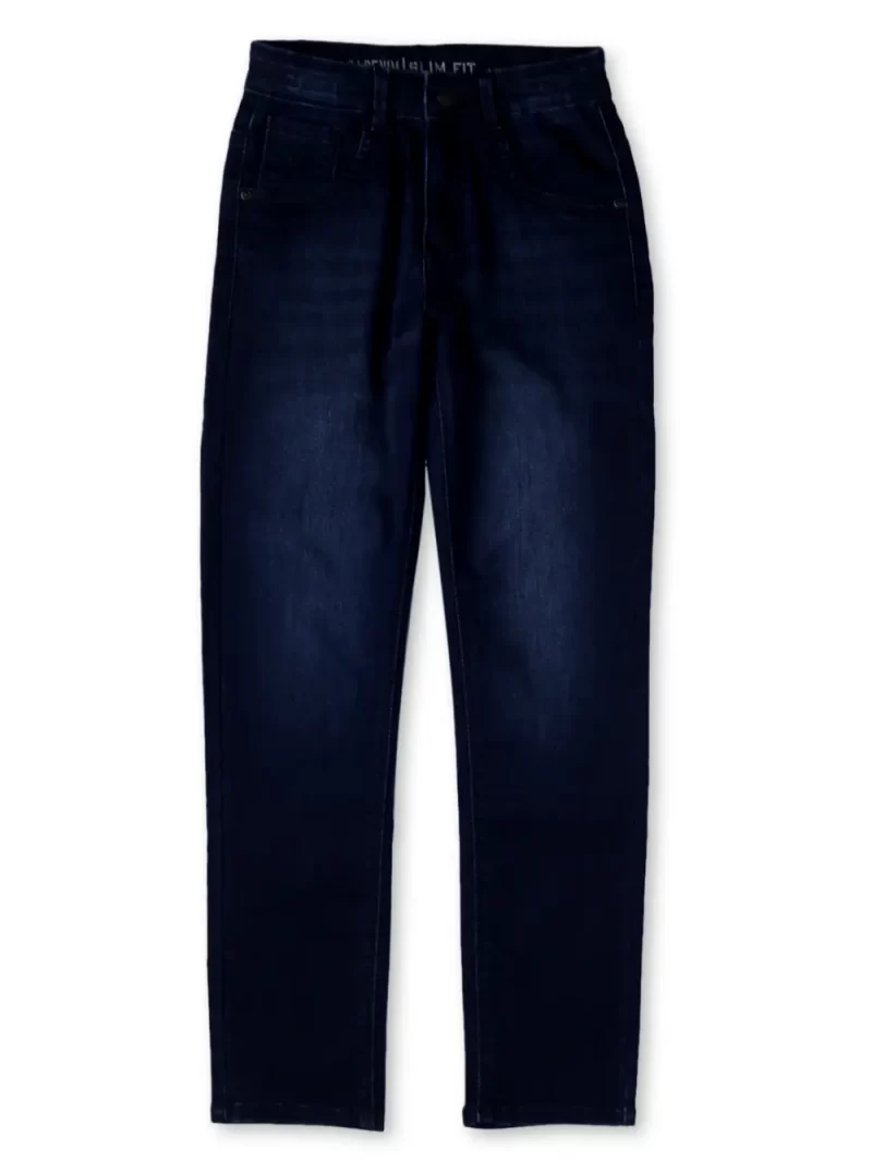 Mid-Rise Heavy Fade Cotton Jeans