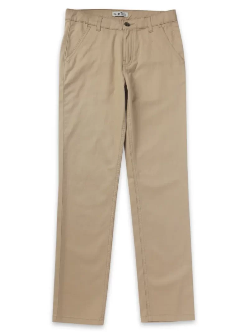 Gini & Jony Boys Solid Textured Cotton Fixed Waist Trouser