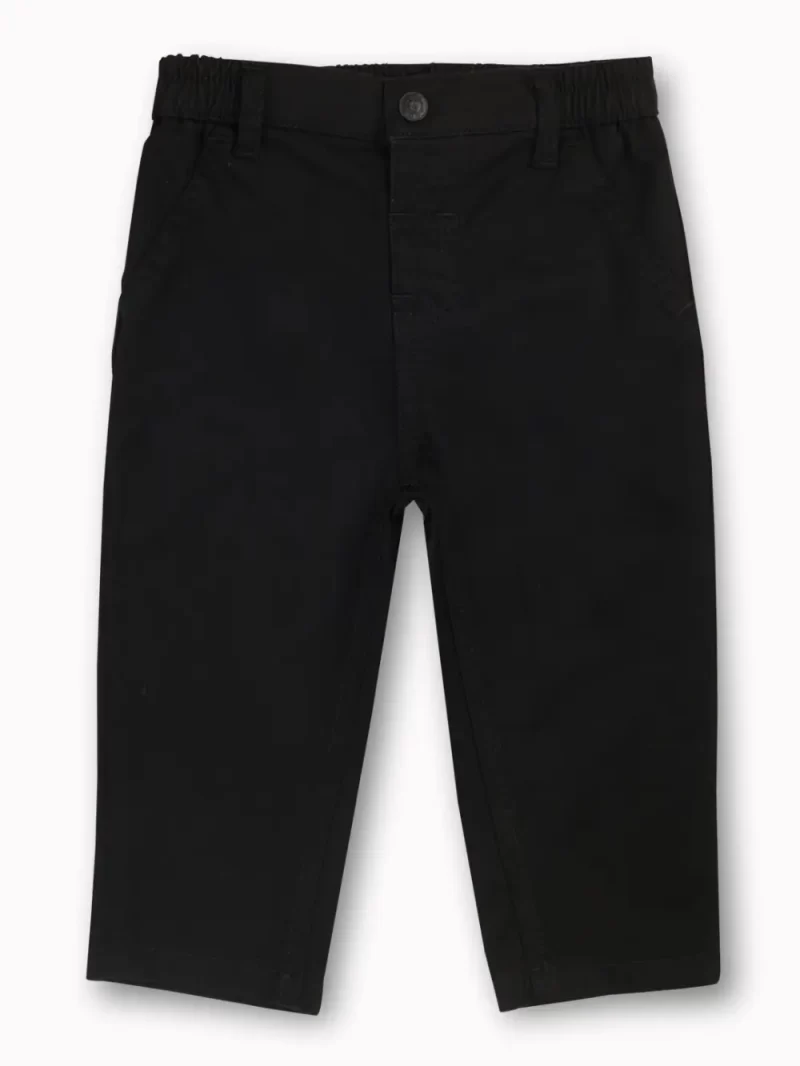 Gini & Jony Boys Solid Textured Cotton Fixed Waist Trouser