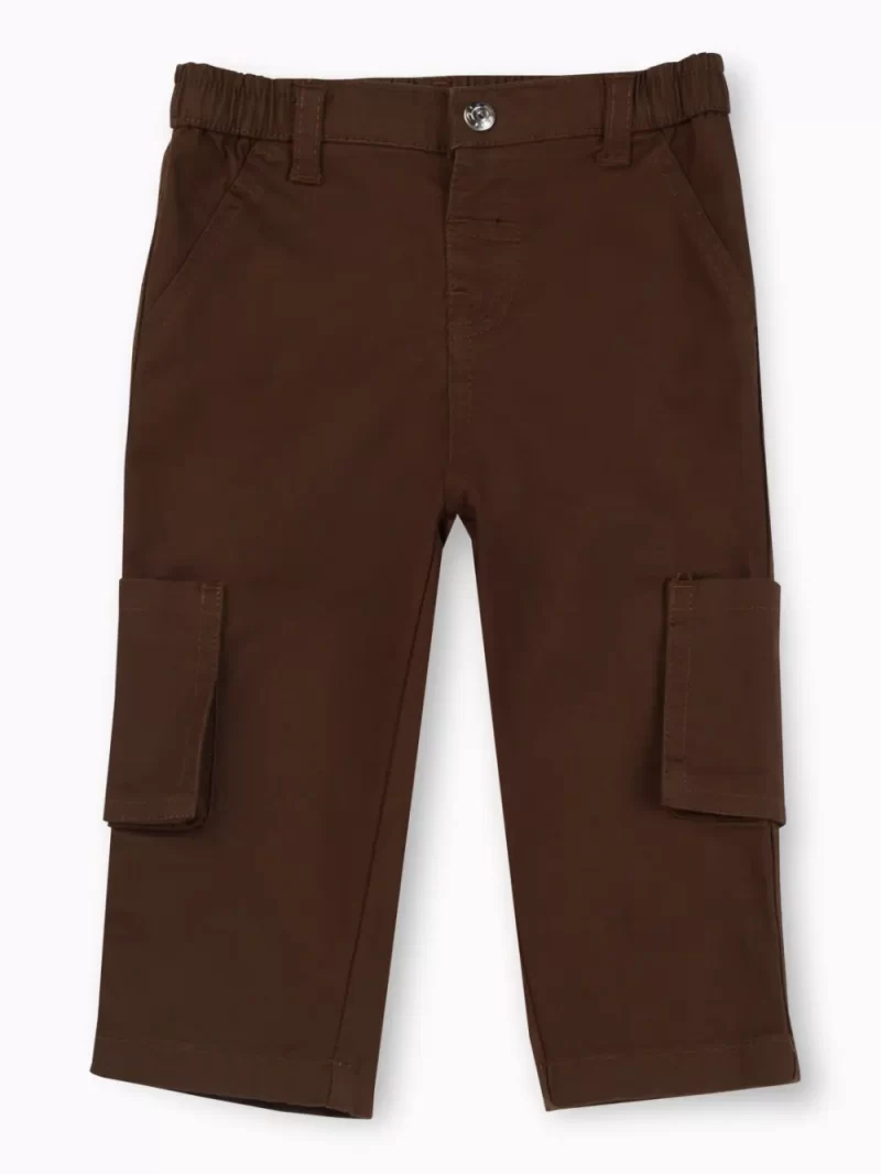 Gini & Jony Boys Solid Textured Cotton Fixed Waist Trouser