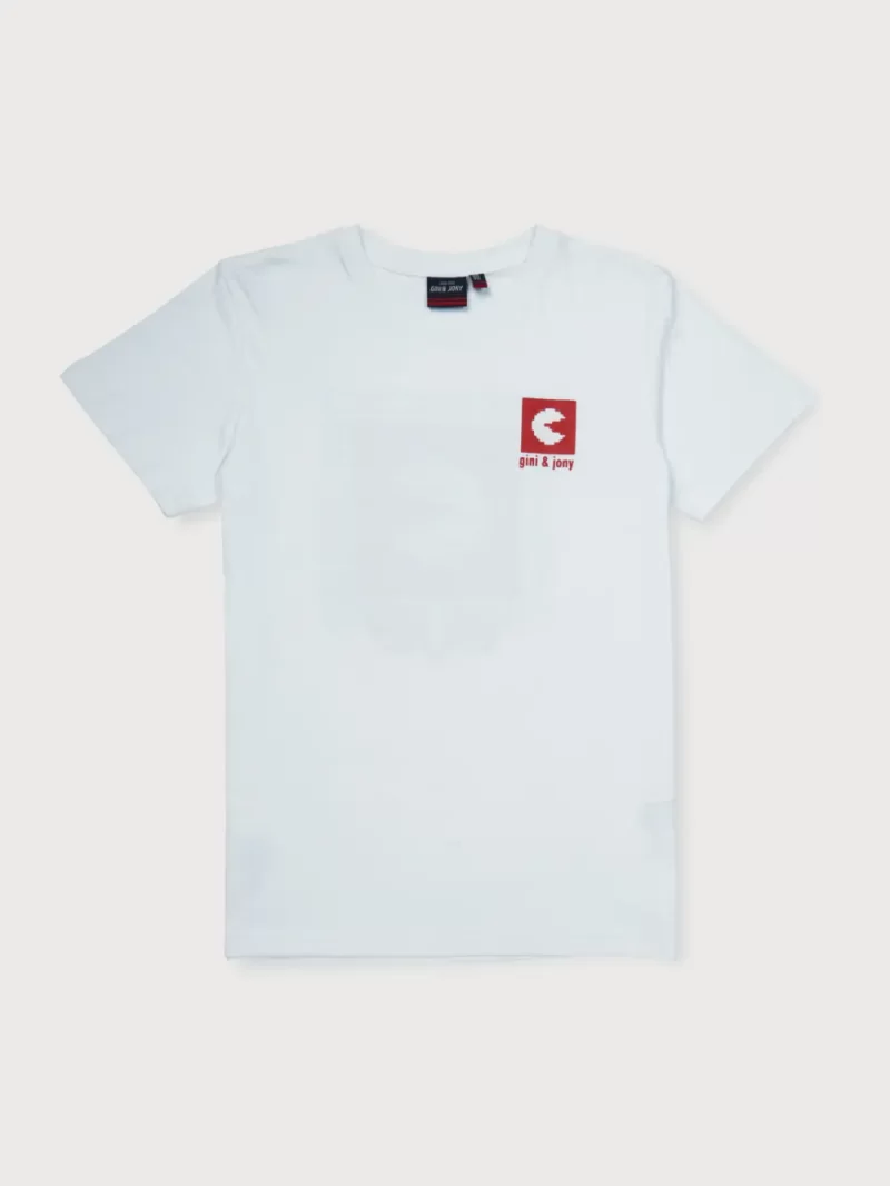 Gini & Jony Boys White Printed T-Shirt Half Sleeves 3-4Y