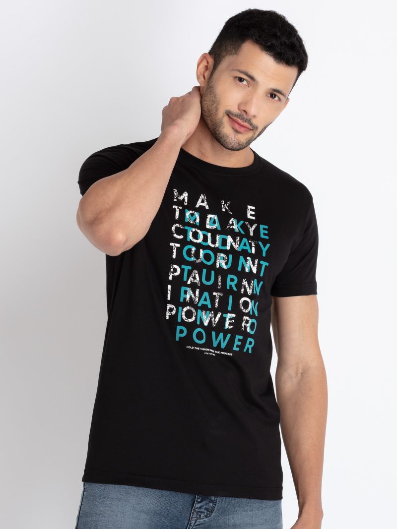 Mens Printed Round Neck T-Shirt