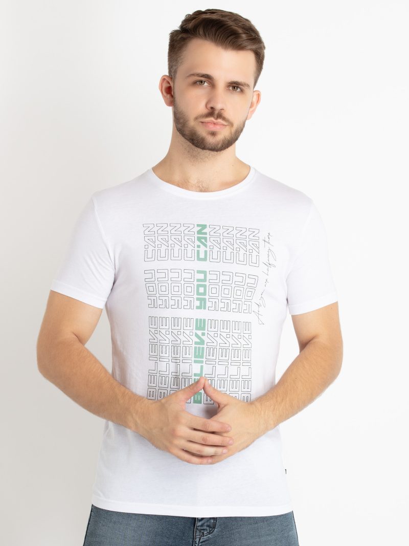 Mens Printed Round Neck T-Shirt