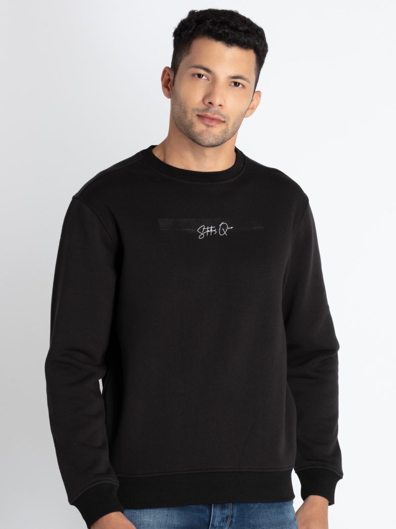 Mens Solid Round Neck Sweatshirt