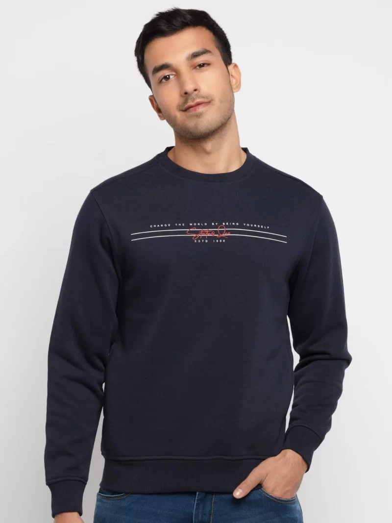 Mens Printed Round Neck Sweatshirt