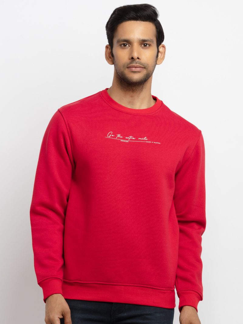 Mens Printed Round Neck Sweatshirt