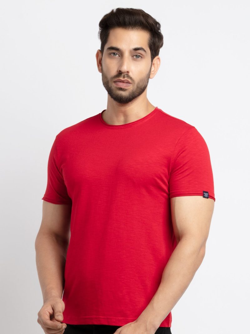 Mens Basic Taperd Fit Round Neck T-Shirt