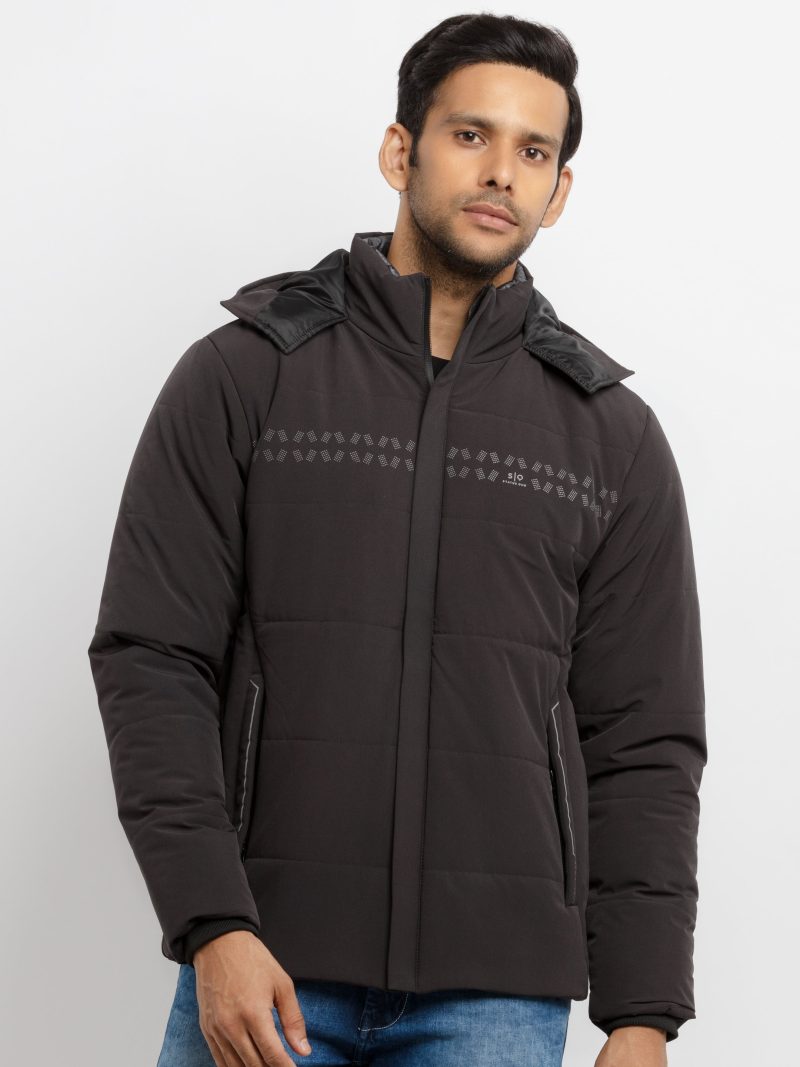 Mens Quilted Hooded Jacket