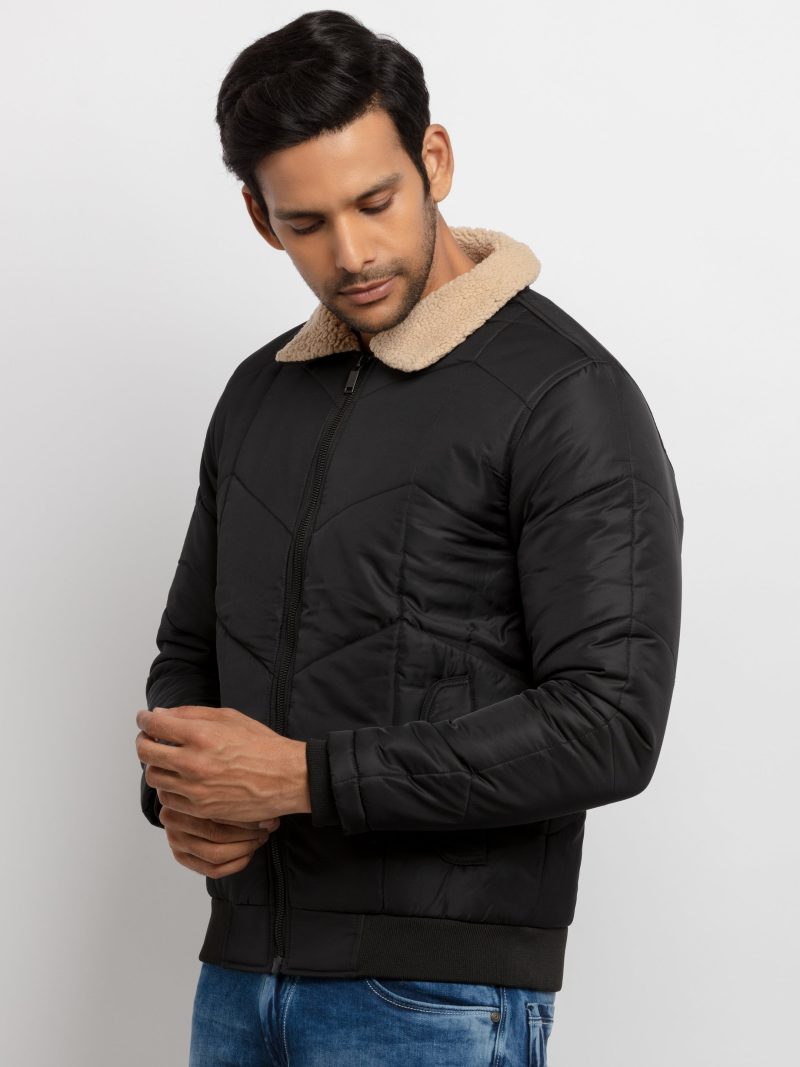 Mens Quilted Collar Neck Jacket