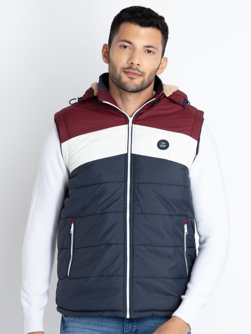 Mens Quilted Sleeveless Hooded Jacket