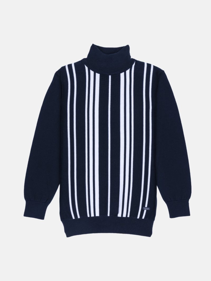 Boys Striped Turtle Neck Sweater