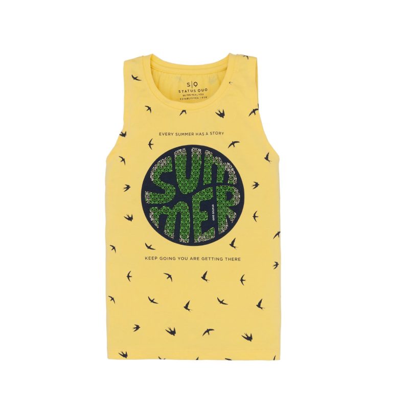 Boys All Over Printed Sleeveless T-Shirt