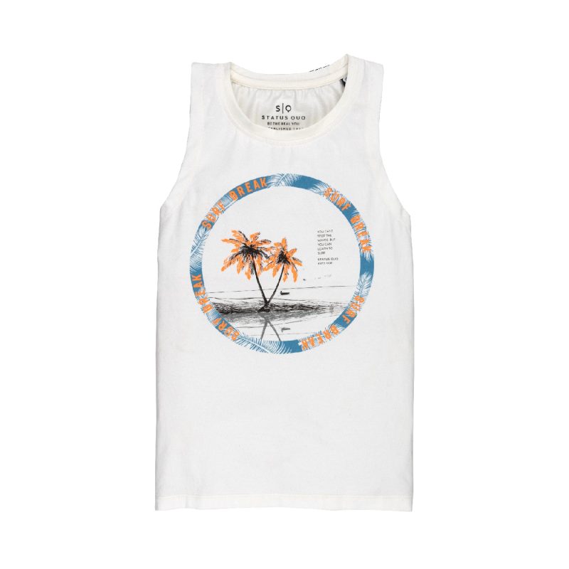 Boys Printed Round Neck Sleeveless T-Shirt