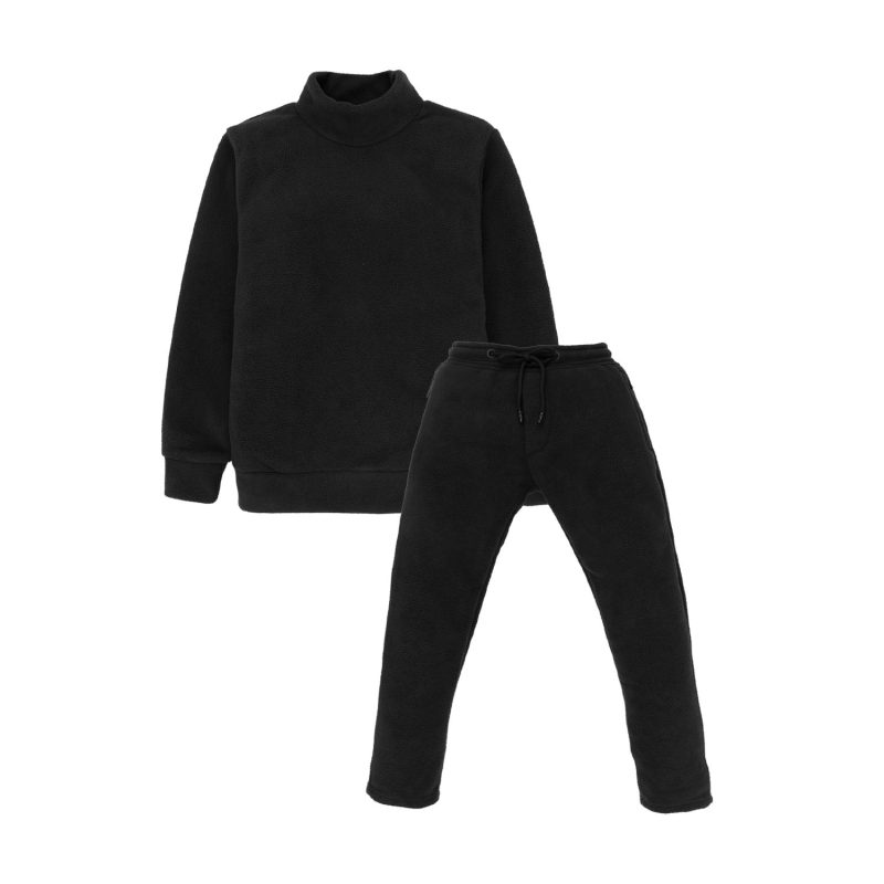 Boys Solid High Neck Tracksuit