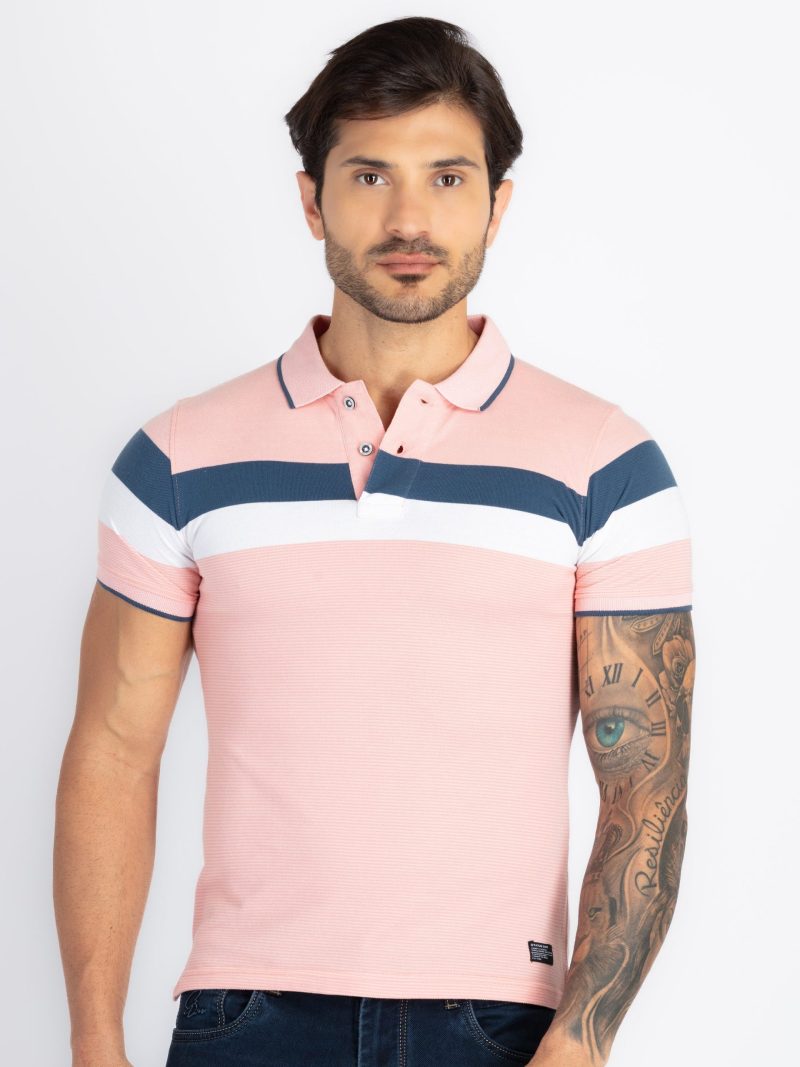 Mens Colourblock Polo T-Shirt