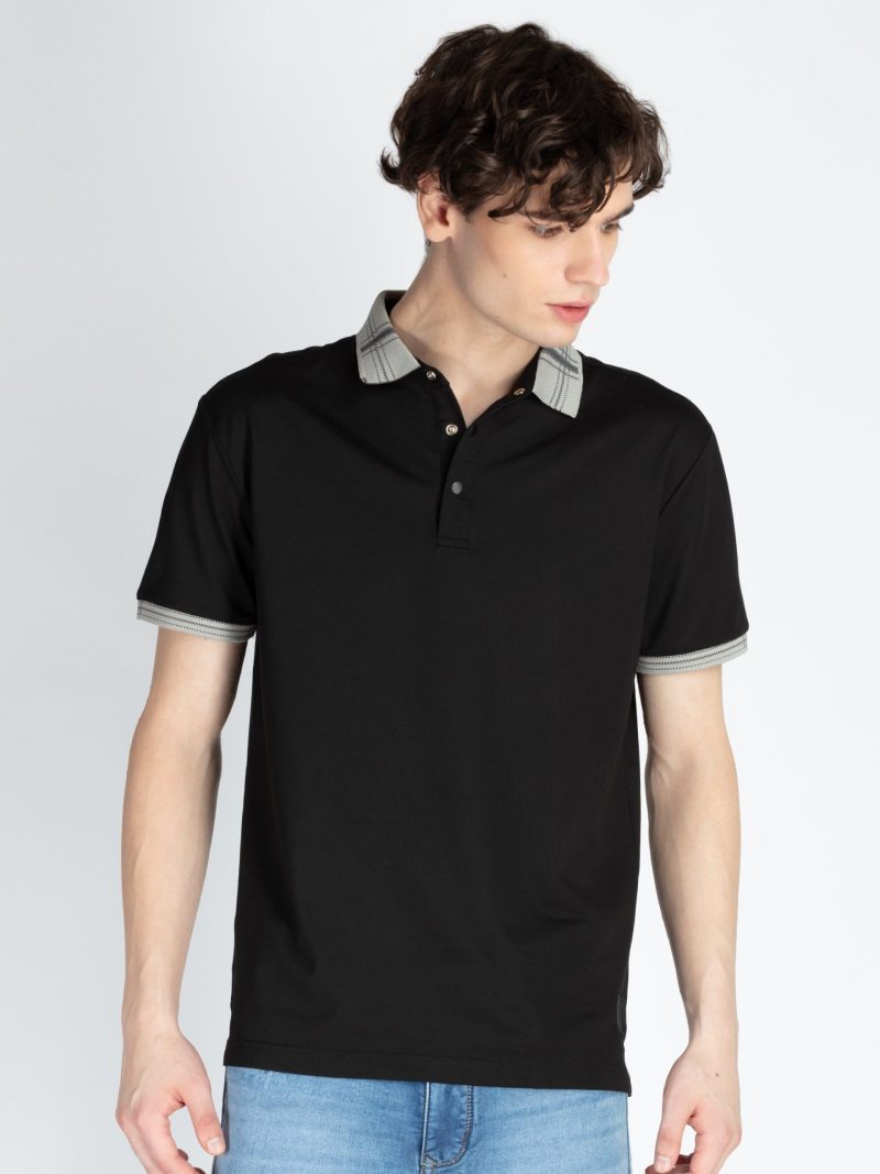 Mens Solid Regular Fit Polo T-Shirt