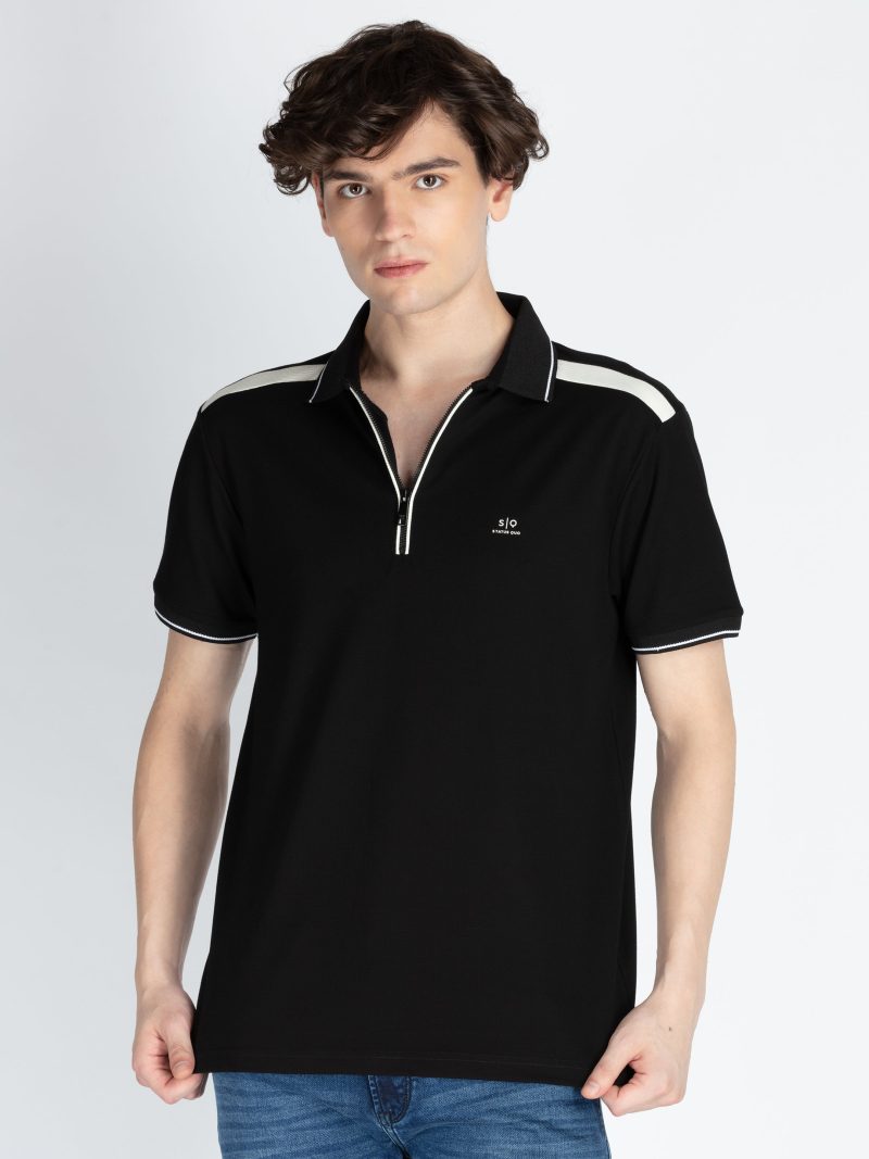 Mens Solid Regular Fit Polo T-Shirt