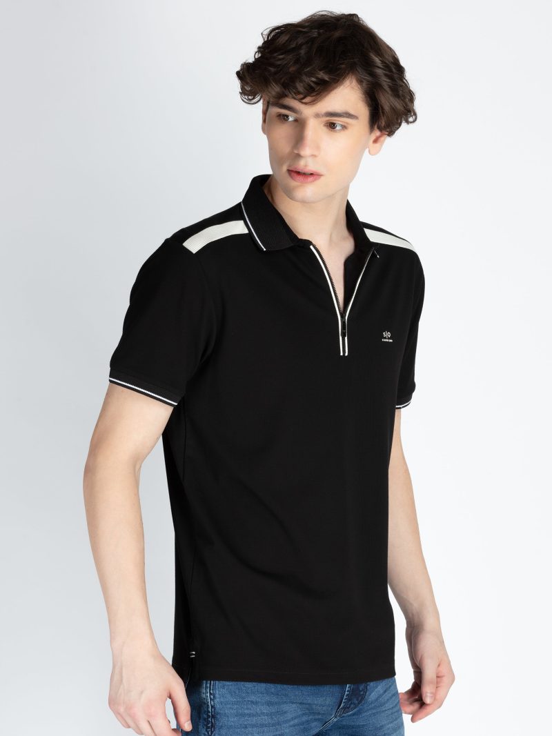 Mens Solid Regular Fit Polo T-Shirt