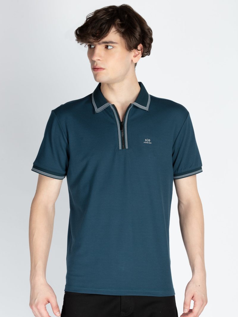 Mens Solid Regular Fit Polo T-Shirt