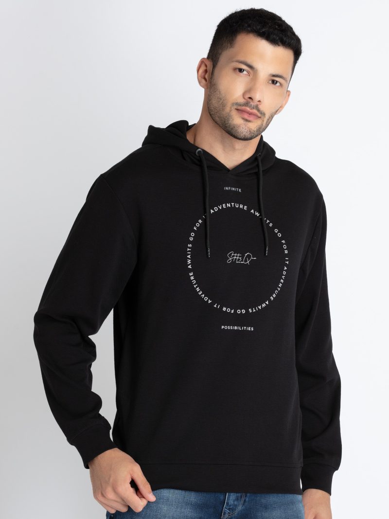 Mens Printed Hooded Lightweight Sweatshirt