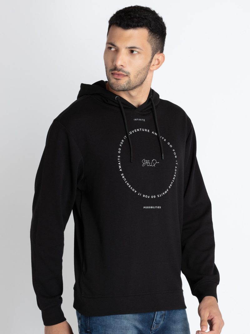 Mens Printed Hooded Lightweight Sweatshirt