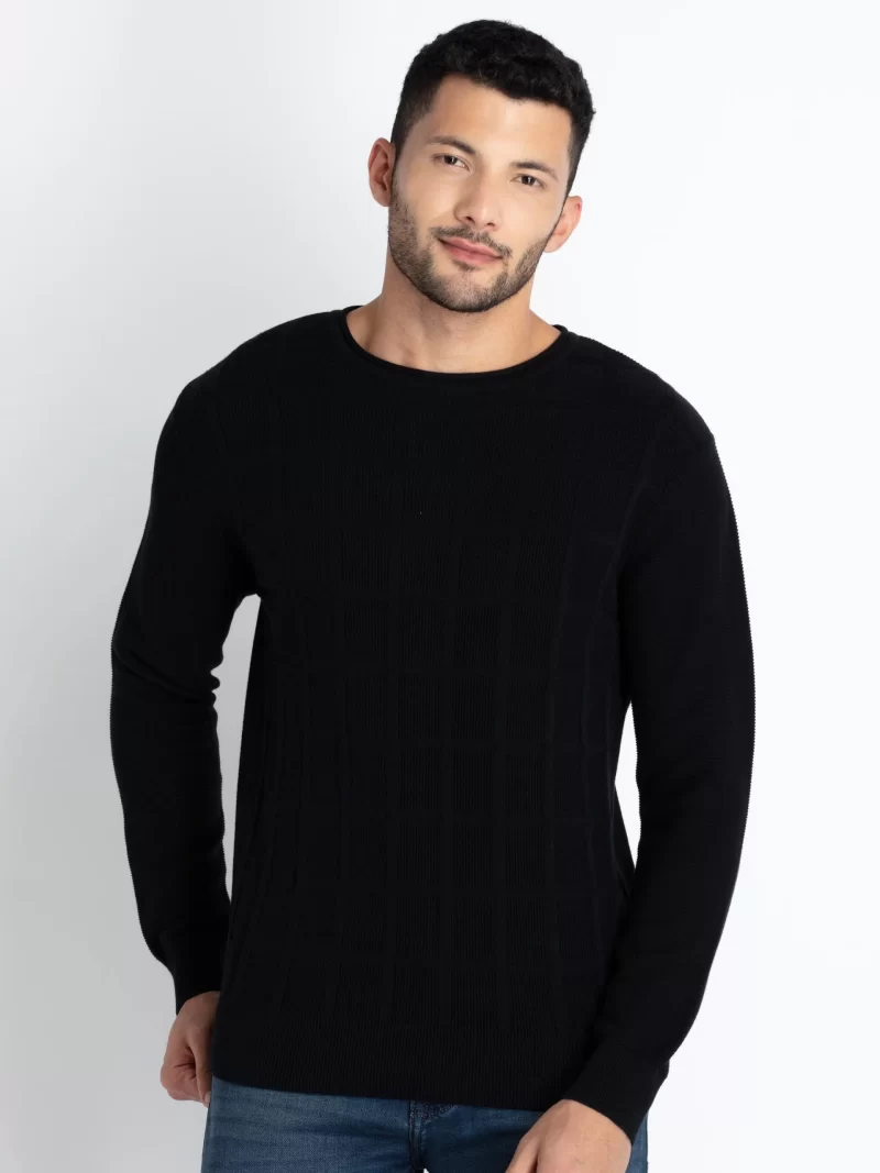 Mens Solid Round Neck Sweater