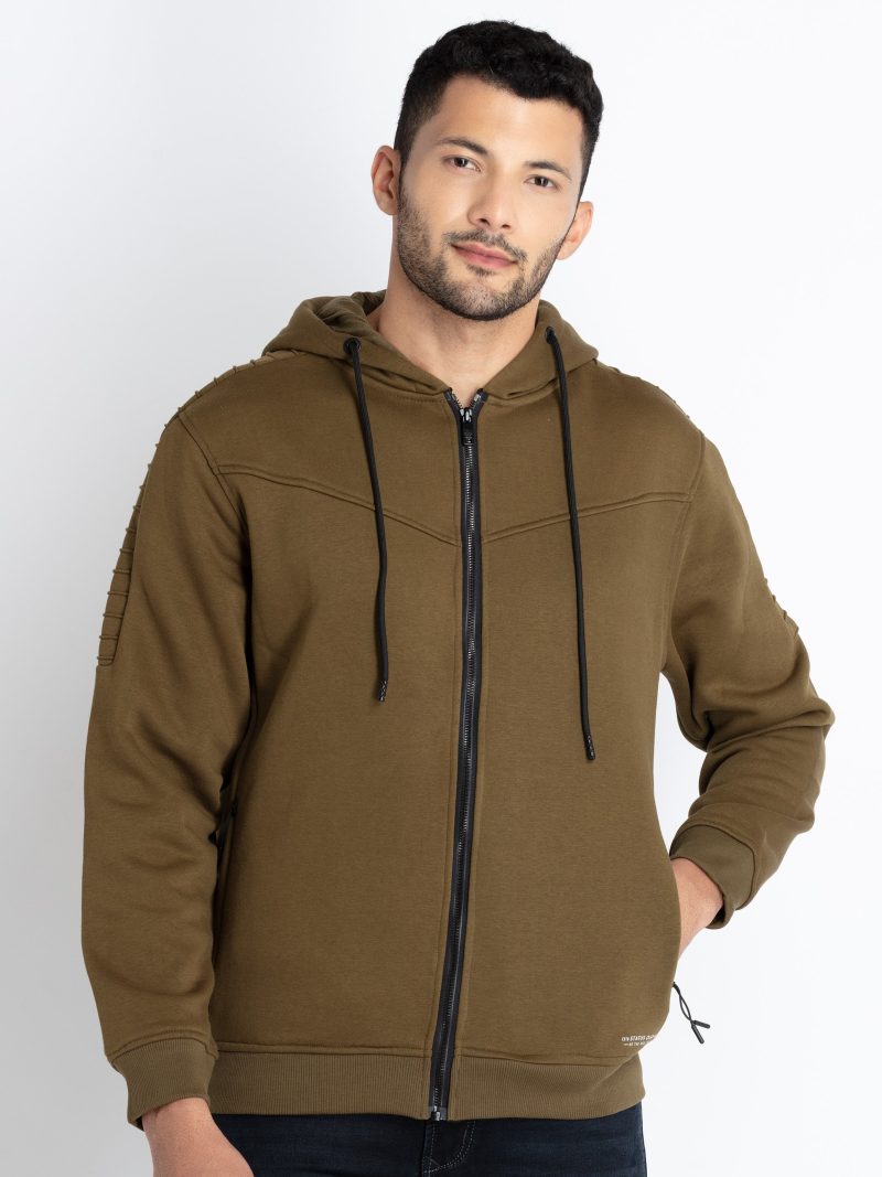 Mens Solid Hooded Sweatshirt