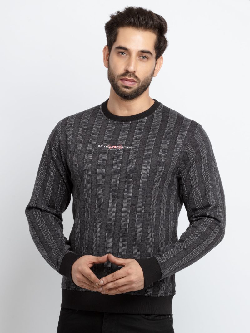 Mens Regular Fit Round Neck Striped T-Shirt