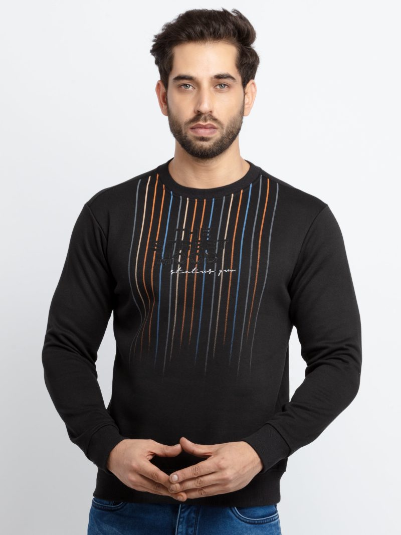 Mens Printed Round Neck Sweatshirt