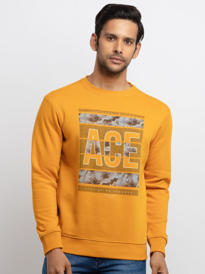 Mens Printed Round Neck Sweatshirt