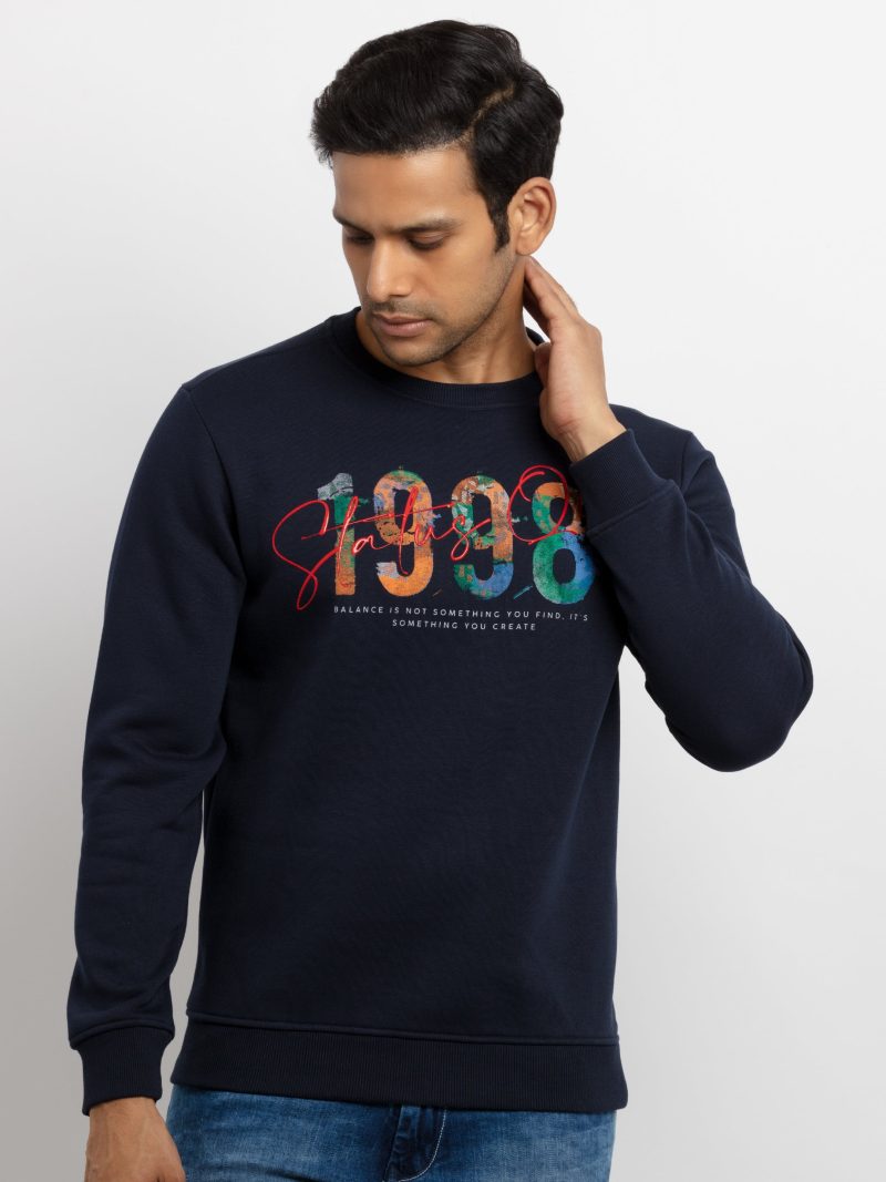 Mens Printed Round Neck Sweatshirt