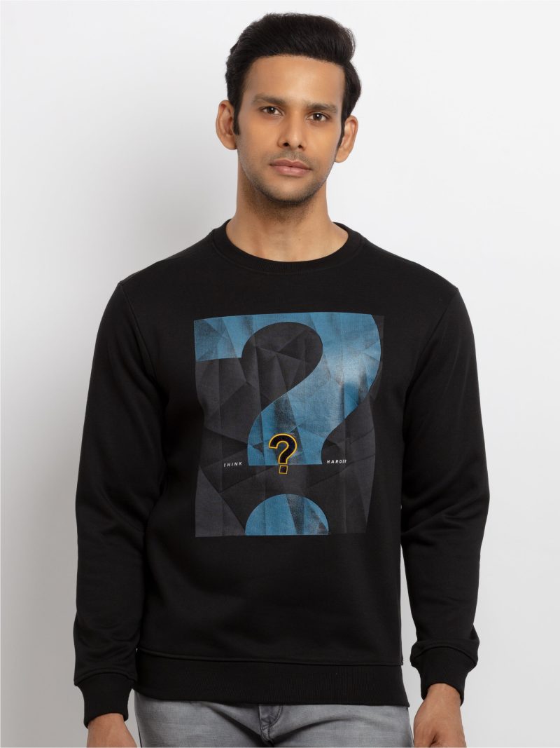 Mens Printed Round Neck Sweatshirt